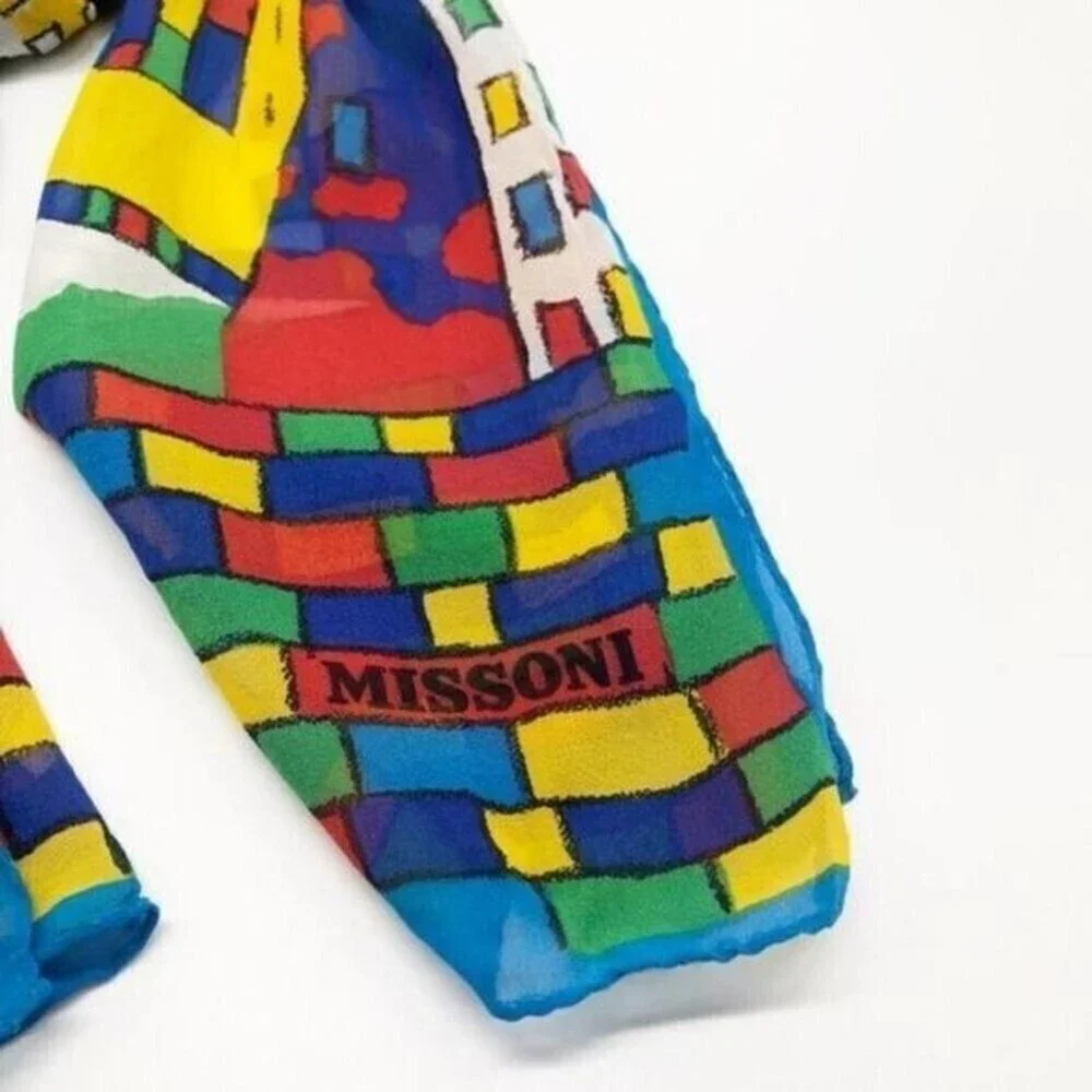 MISSONI Silk Colorful City Scarf